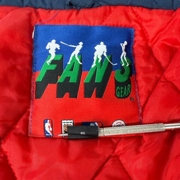 Cleveland Indians Vintage 90s Hooded Jacket Size L Navy & Red Polyester MLB Spor - Picture 8 of 13